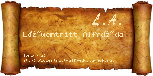 Löwentritt Alfréda névjegykártya